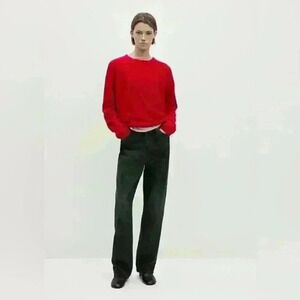 BLACK FADED STRAIGHT-LEG HIGH-WAIST JEANS